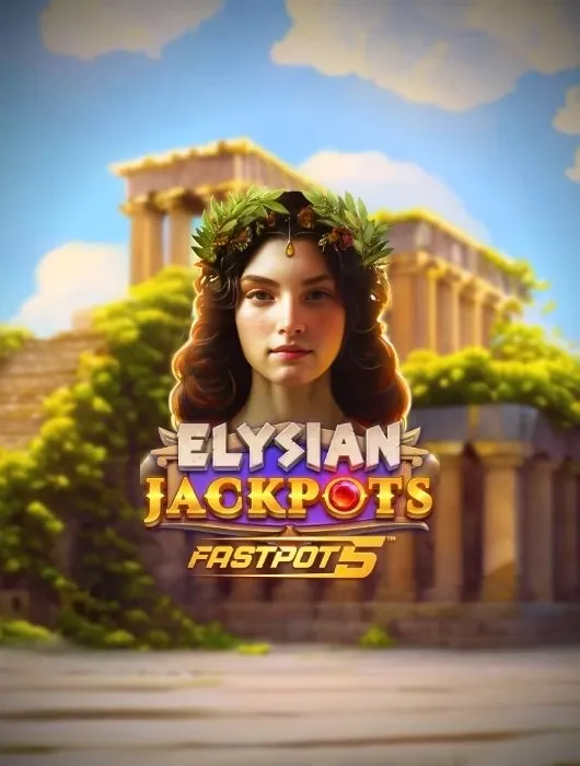 Cover van de slot 'Elysian Jackpots' met een vrouw in een oude Griekse tempel.